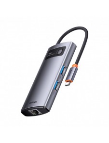 Baseus Metal Gleam Series HUB 4-i-1 USB Typ C - 3 x USB 3.2 Gen. 1 / RJ45 (WKWG070113)