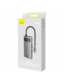 Baseus Metal Gleam Series HUB 4-i-1 USB Typ C - 3 x USB 3.2 Gen. 1 / RJ45 (WKWG070113)