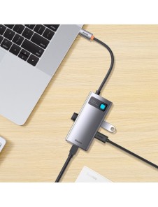Baseus Metal Gleam Series HUB 4-i-1 USB Typ C - 3 x USB 3.2 Gen. 1 / RJ45 (WKWG070113)