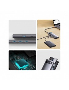 Baseus Metal Gleam Series HUB 4-i-1 USB Typ C - 3 x USB 3.2 Gen. 1 / RJ45 (WKWG070113)