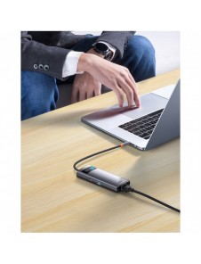 Baseus Metal Gleam Series HUB 4-i-1 USB Typ C - 3 x USB 3.2 Gen. 1 / RJ45 (WKWG070113)