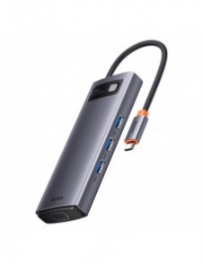 Baseus Metal Gleam Series HUB 6-i-1 dockningsstation USB Typ C - 1 x HDMI / 3 x USB 3.2 Gen. 1 / 1 x Strömförsörjning / 1 x VGA