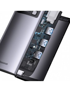 Baseus Metal Gleam Series HUB 6-i-1 dockningsstation USB Typ C - 1 x HDMI / 3 x USB 3.2 Gen. 1 / 1 x Strömförsörjning / 1 x VGA