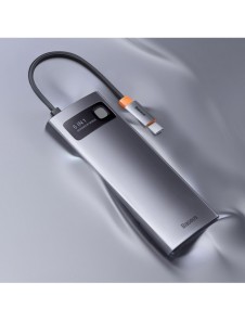 Baseus Metal Gleam Series HUB 6-i-1 dockningsstation USB Typ C - 1 x HDMI / 3 x USB 3.2 Gen. 1 / 1 x Strömförsörjning / 1 x VGA