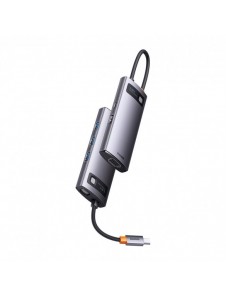 Baseus Metal Gleam Series HUB 6-i-1 dockningsstation USB Typ C - 1 x HDMI / 3 x USB 3.2 Gen. 1 / 1 x Strömförsörjning / 1 x VGA