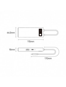 Baseus Metal Gleam Series HUB 6-i-1 dockningsstation USB Typ C - 1 x HDMI / 3 x USB 3.2 Gen. 1 / 1 x Strömförsörjning / 1 x VGA