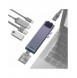 Baseus Multifunctional HUB 7in1 USB C Thunderbolt Dockningsstation (MacBook Pro 2016/2017/2018) grå