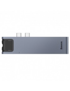 Baseus Multifunctional HUB 7in1 USB C Thunderbolt Dockningsstation (MacBook Pro 2016/2017/2018) grå