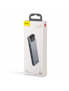 Baseus Multifunctional HUB 7in1 USB C Thunderbolt Dockningsstation (MacBook Pro 2016/2017/2018) grå