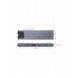 Baseus Multifunctional HUB 7in1 USB C Thunderbolt Dockningsstation (MacBook Pro 2016/2017/2018) grå