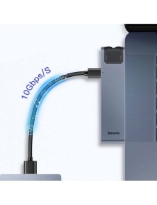 Baseus Multifunctional HUB 7in1 USB C Thunderbolt Dockningsstation (MacBook Pro 2016/2017/2018) grå