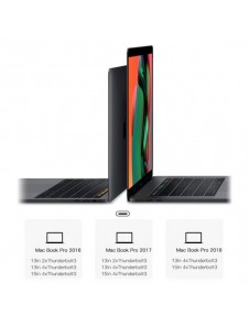 Baseus Multifunctional HUB 7in1 USB C Thunderbolt Dockningsstation (MacBook Pro 2016/2017/2018) grå