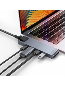 Baseus Multifunctional HUB 7in1 USB C Thunderbolt Dockningsstation (MacBook Pro 2016/2017/2018) grå