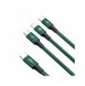 Baseus Rapid 3in1 USB Typ C - USB Typ C / Lightning / micro USB-kabel 20 W 1,5 m grön (CAMLT-SC06)