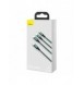 Baseus Rapid 3in1 USB Typ C - USB Typ C / Lightning / micro USB-kabel 20 W 1,5 m grön (CAMLT-SC06)