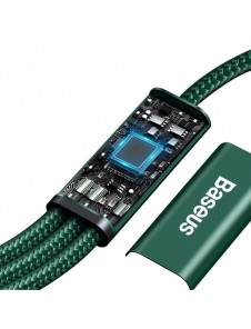 Baseus Rapid 3in1 USB Typ C - USB Typ C / Lightning / micro USB-kabel 20 W 1,5 m grön (CAMLT-SC06)