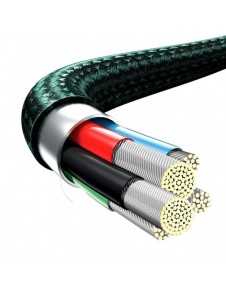 Baseus Rapid 3in1 USB Typ C - USB Typ C / Lightning / micro USB-kabel 20 W 1,5 m grön (CAMLT-SC06)