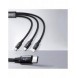 Baseus Rapid 3in1 USB Typ C - USB Typ C / Lightning / micro USB-kabel 20 W 1,5 m grön (CAMLT-SC06)