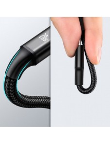Baseus Rapid 3in1 USB Typ C - USB Typ C / Lightning / micro USB-kabel 20 W 1,5 m grön (CAMLT-SC06)