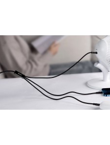 Baseus Rapid 3in1 USB Typ C - USB Typ C / Lightning / micro USB-kabel 20 W 1,5 m grön (CAMLT-SC06)