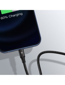 Baseus Rapid 3in1 USB Typ C - USB Typ C / Lightning / micro USB-kabel 20 W 1,5 m grön (CAMLT-SC06)