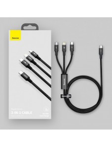 Baseus Rapid 3in1 USB Typ C - USB Typ C / Lightning / micro USB-kabel 20 W 1,5 m grön (CAMLT-SC06)