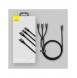 Baseus Rapid 3in1 USB Typ C - USB Typ C / Lightning / micro USB-kabel 20 W 1,5 m grön (CAMLT-SC06)