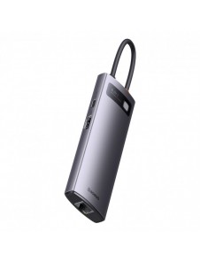 Baseus StarJoy HUB 6-portars USB-C - 3x USB-A / 1x HDMI / 1x RJ45 / 1x USB-C PD grå