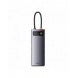 Baseus StarJoy HUB 8-portars USB-C - 3x USB-A / 1x HDMI / 1x RJ45 / 1x SD/TF / 1x USB-C PD grå
