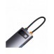 Baseus StarJoy HUB 8-portars USB-C - 3x USB-A / 1x HDMI / 1x RJ45 / 1x SD/TF / 1x USB-C PD grå