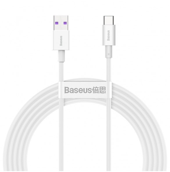 Baseus Superior kabel USB - USB TypeC 66 W 6A 2 m Vit (CATYS-A02)