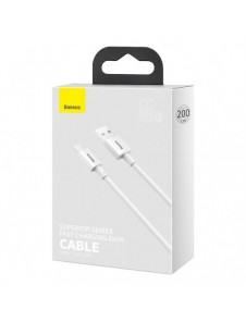 Baseus Superior kabel USB - USB TypeC 66 W 6A 2 m Vit (CATYS-A02)