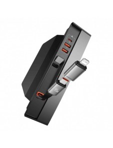 Baseus T-Space Series USB HUB för Tesla Model 3/Y med inbyggd 45W USB C-kabel - Svart