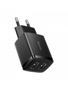 Baseus Compact laddare 2x USB 10,5W svart (CCXJ010201)