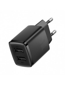 Baseus Compact laddare 2x USB 10,5W svart (CCXJ010201)