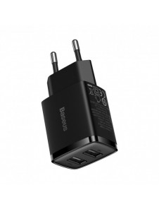 Baseus Compact laddare 2x USB 10,5W svart (CCXJ010201)