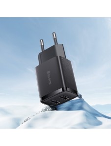 Baseus Compact laddare 2x USB 10,5W svart (CCXJ010201)