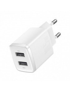 Baseus Compact laddare 2x USB 10,5W vit (CCXJ010202)