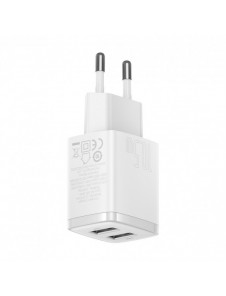 Baseus Compact laddare 2x USB 10,5W vit (CCXJ010202)