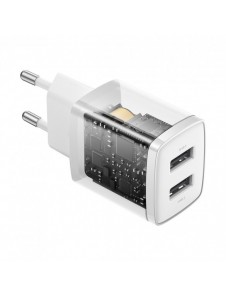 Baseus Compact laddare 2x USB 10,5W vit (CCXJ010202)