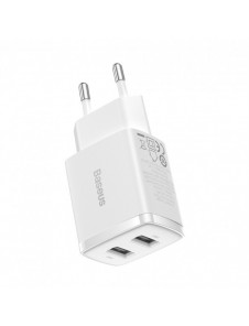 Baseus Compact laddare 2x USB 10,5W vit (CCXJ010202)