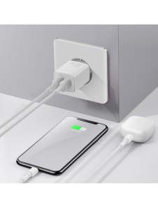 Baseus Compact laddare 2x USB 10,5W vit (CCXJ010202)