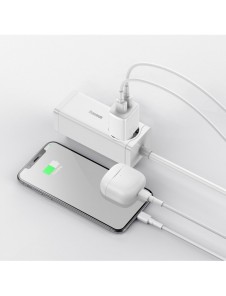 Baseus Compact laddare 2x USB 10,5W vit (CCXJ010202)