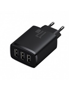 Baseus Compact laddare 3x USB 17W svart (CCXJ020101)