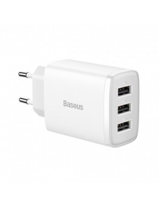 Baseus Compact laddare 3x USB 17W vit (CCXJ020102)