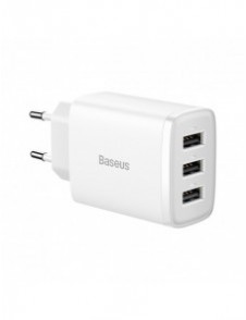 Baseus Compact laddare 3x USB 17W vit (CCXJ020102)