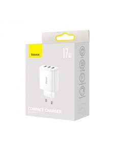 Baseus Compact laddare 3x USB 17W vit (CCXJ020102)