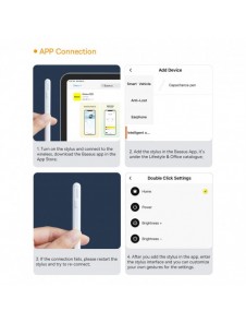 Baseus Capacitive Active Stylus Penna för iPad vit + USB Type C 3A 0,3 m kabel (SXBC000102)