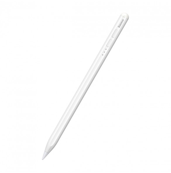 Baseus Smooth Writing Active Stylus-penna med LED-indikator för iPad vit + USB-C strömkabel 3A 0,3m och utbytbar spets Active (S