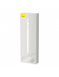 Baseus Smooth Writing Active Stylus-penna med LED-indikator för iPad vit + USB-C strömkabel 3A 0,3m och utbytbar spets Active (S
